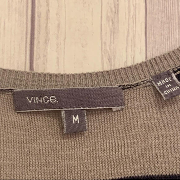 Vince Gray and Black Striped Sweater Tunic Length Tank Top Size Medium M - Picture 4 of 6